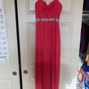 City Studio Peach Pink Strapless Prom Dress